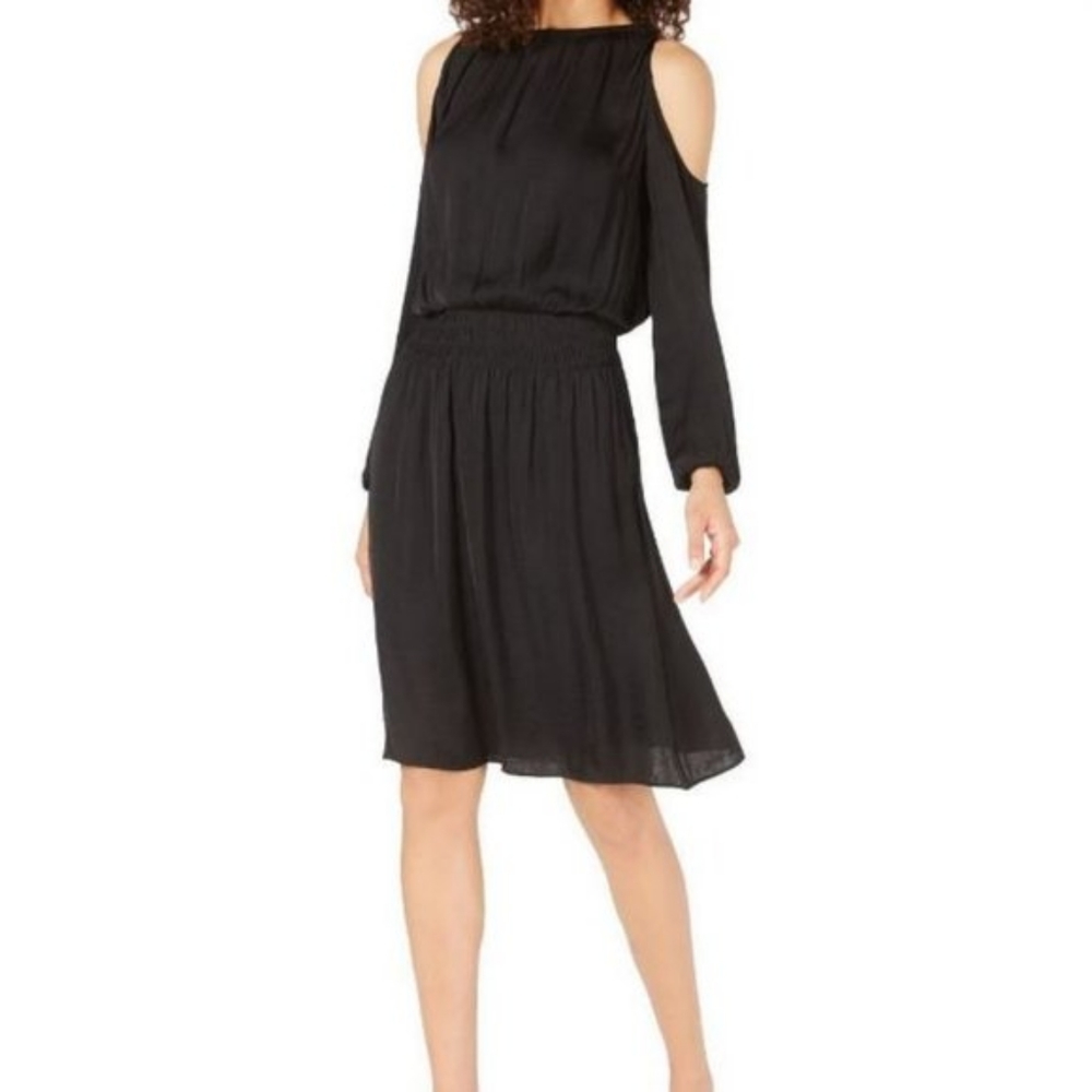 Alfani Smocked Cold Shoulder Dress